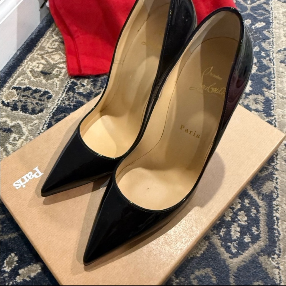 Christian Louboutin So Kate 120 Black Patent Heels